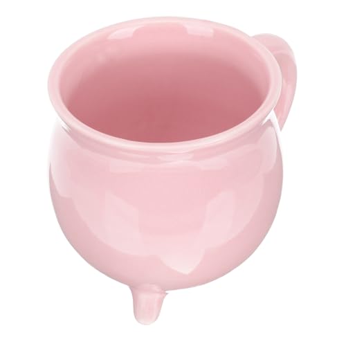 ROMISBABA Keramikbecher Halloween Tasse mit Praktischem Henkel und Glattem Rand Dekorative Trinktasse für Milch und Getränke Kreatives für Party und Alltag Rosa Glänzend von ROMISBABA