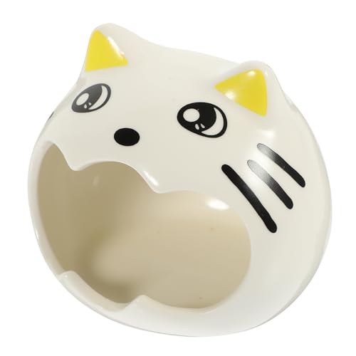 ROMISBABA Keramiknest für Haustiere Kühles für Hamster Chinchillas und Kleine Versteck und Ausruhen Einzigartiges Katzenform Design von ROMISBABA