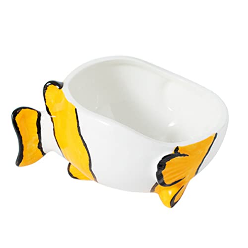 ROMISBABA Keramische Haustierfutterschüssel mit Fischdesign Multifunktionale Wasserschale für Katzen und Welpen Langlebig Reinigen für Futter und Wasser Sicheres ROMISBABA Keramische Haustierfutterschüssel mit Fischdesign Multifunktionale Wasserschale für Katzen und Welpen Langlebig Reinigen für Futter und Wasser Sicheres von ROMISBABA