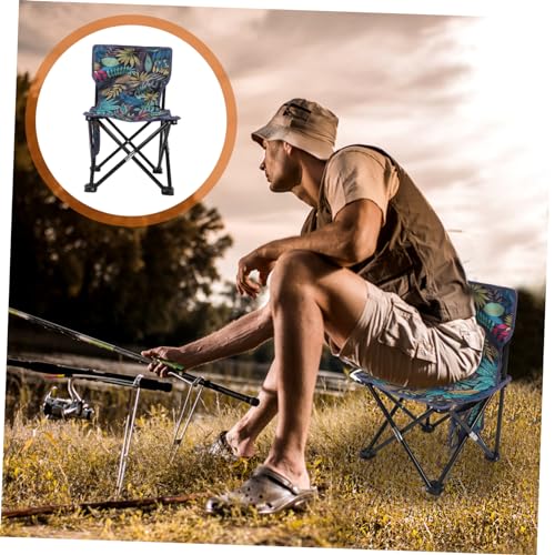 ROMISBABA Klappstuhl Klein Faltbar Leicht Campingstuhl mit Stahlrahmen und Canvas Multifunktionaler Outdoor Stuhl für Angeln Garten Picknick Tragbarer Campingstuhl mit Rückenlehne von ROMISBABA