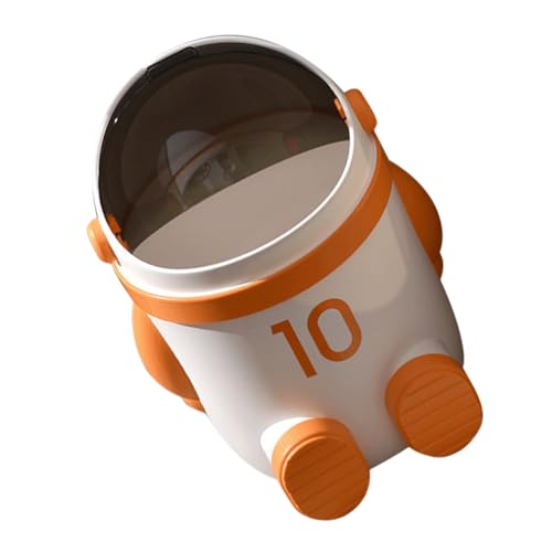 ROMISBABA Kleiner Müllbehälter mit Deckel Cartoon Astronaut Abfalleimer aus Kunststoff für Küche Bad Büro Zuhause Praktisch und Modern von ROMISBABA