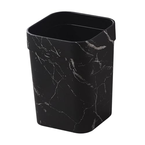ROMISBABA Kleiner Quadratischer Mülleimer ohne Deckel Marbled Abfallbehälter Rutschfest Robust für Bad Küche Büro Zuhause mit Festem Boden und Modernem Design von ROMISBABA