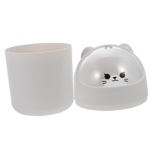ROMISBABA Kleiner Tischmülleimer mit Deckel Cartoon Tier Design Mini Desktop Abfalleimer für Schlafzimmer Büro und Wohnräume Praktischer Papierkorb mit Großer Öffnung Niedliche Dekoration von ROMISBABA