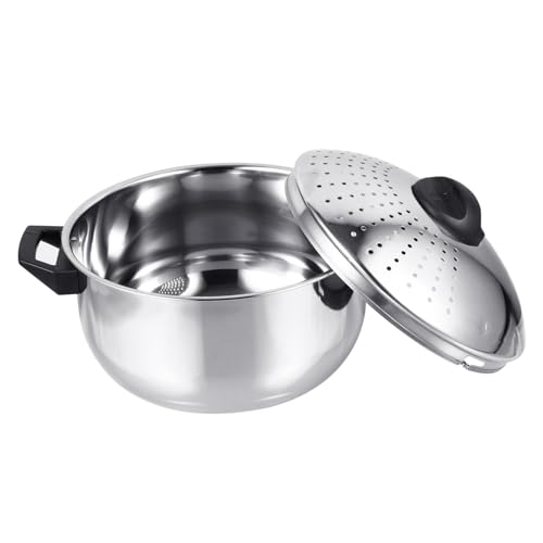 ROMISBABA Kochtopf mit Integriertem Siebeinsatz Schnelles Abgießen Energieeffizienter Nudeltopf für Pasta und Suppe Robust Antirostend Langlebig von ROMISBABA