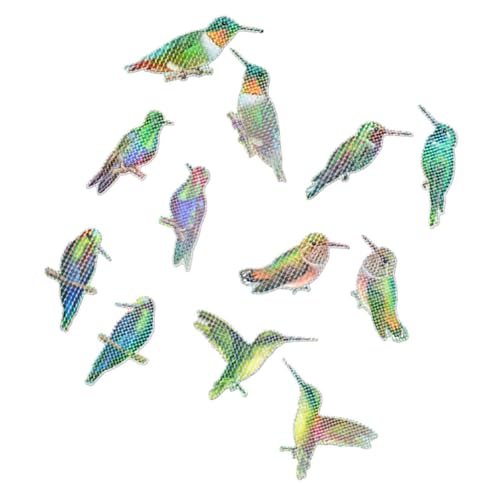 ROMISBABA Kollision Fensteraufkleber Hummingbird Design Bunte Vogelschutz Fenstersticker Doppelseitig Haftende Fensterfolie Wetterfest für Innen und Außen Effektiver Vogelschreck Schutz von ROMISBABA