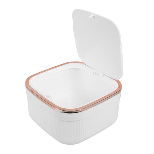 ROMISBABA Kompakter Mini Mülleimer mit Deckel Kleiner Tischabfalleimer aus Robustem Platzsparend und Langlebig als Rubbish Storage Can für Büro Küche und Schreibtisch Weiß mit Roségoldenem ROMISBABA Kompakter Mini Mülleimer mit Deckel Kleiner Tischabfalleimer aus Robustem Platzsparend und Langlebig als Rubbish Storage Can für Büro Küche und Schreibtisch Weiß mit Roségoldenem von ROMISBABA