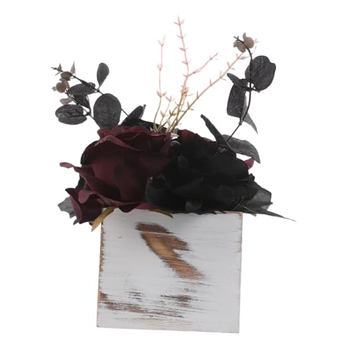 ROMISBABA Künstliche Schwarze Blumenarrangements in Holzbox Dekorative Künstliche Blumen in Holztopf Vielseitige Halloween Tischmitte für Indoor Outdoor Stilvolle Wohnraumdekoration ROMISBABA Künstliche Schwarze Blumenarrangements in Holzbox Dekorative Künstliche Blumen in Holztopf Vielseitige Halloween Tischmitte für Indoor Outdoor Stilvolle Wohnraumdekoration von ROMISBABA