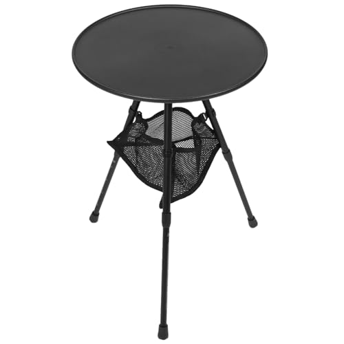 ROMISBABA Leichter Tragbarer Runder Campingtisch aus Aluminiumlegierung Klappbar und Robust mit Integriertem Aufbewahrungsnetz für Camping Picknick und Outdoor aktivitäten von ROMISBABA