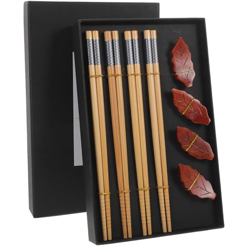 ROMISBABA Leichtes Tragbares Holz Essstäbchen mit Halter Glatte Oberfläche für Reisen Camping Outdoor Aktivitäten und Geschenkbox für Zuhause und Besondere Anlässe von ROMISBABA