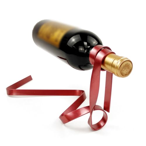 ROMISBABA Magisches Weingestell Rotes Farbband Design Hängendes Weinregal aus Lackiertem Flacheisen Dekoratives Tisch und Küchenaccessoire Modernes Raumdekor Praktisch und Stilvoll für ROMISBABA Magisches Weingestell Rotes Farbband Design Hängendes Weinregal aus Lackiertem Flacheisen Dekoratives Tisch und Küchenaccessoire Modernes Raumdekor Praktisch und Stilvoll für von ROMISBABA