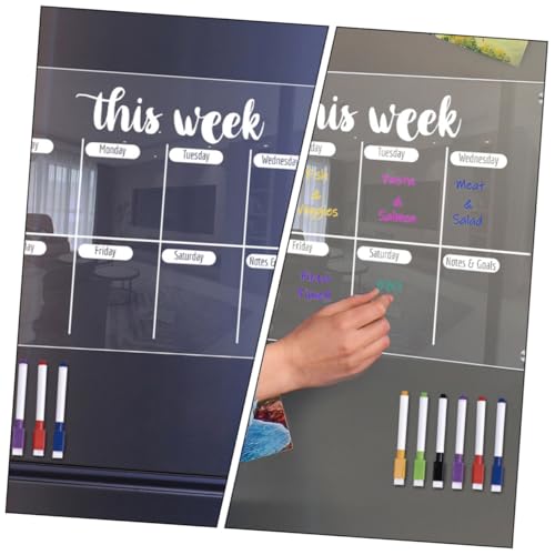 ROMISBABA Magnetische Acryl planungstafel Transparent Abwischbar mit Whiteboard markern Magnetische Notiztafel für Kühlschrank Wiederverwendbar für Büro Schule und Haushalt Kleiner von ROMISBABA