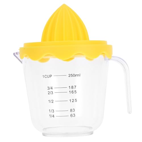 ROMISBABA Manuelle Zitronenpresse mit Messbecher Handlicher Zitruspresse Saftpresse für Limetten Orangen Multifunktionales Küchenwerkzeug Robust und Einfach zu Bedienen von ROMISBABA
