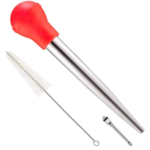 ROMISBABA Marinadespritze für Fleisch Edelstahl Gewürz injektor mit Ölabsaugfunktion Geeignet für Steak Truthahn Hähnchen für Grill Camping und Küchengebrauch von ROMISBABA