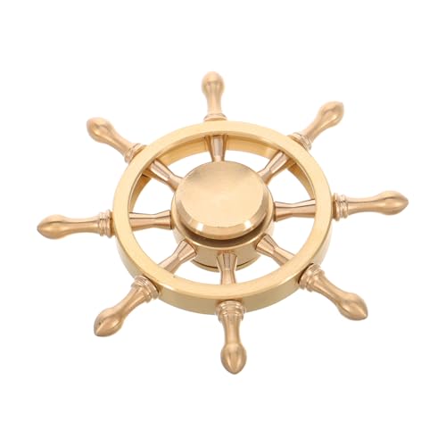 ROMISBABA Messing Steuerrad Deko mit Drehbarem Griff Nautisches Schiffsrad als Briefbeschwerer und Schreibtisch Ornament Kompakt Langlebig Elegantes Messing Kunsthandwerk für Büro und ROMISBABA Messing Steuerrad Deko mit Drehbarem Griff Nautisches Schiffsrad als Briefbeschwerer und Schreibtisch Ornament Kompakt Langlebig Elegantes Messing Kunsthandwerk für Büro und von ROMISBABA