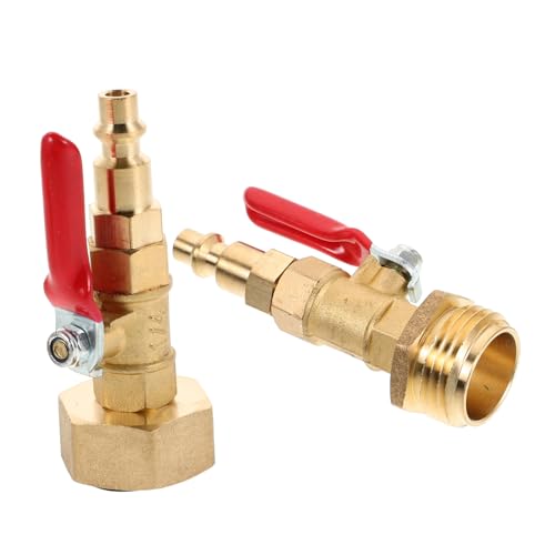 ROMISBABA Messing Winter ausblasadapter mit Kugelhahn Schnellkupplung Gewinde für Wohnmobil Wasserschläuche Frostschutz Bewässerung Camping Zubehör von ROMISBABA