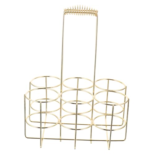 ROMISBABA Metall Flaschenträger Goldfarben Kleiner Bierkorb Handlicher Flaschenhalter für Bier Weinflaschen mit Langlebigem Glattem Design und Komfortablem Griff für Praktische Aufbewahrung ROMISBABA Metall Flaschenträger Goldfarben Kleiner Bierkorb Handlicher Flaschenhalter für Bier Weinflaschen mit Langlebigem Glattem Design und Komfortablem Griff für Praktische Aufbewahrung von ROMISBABA