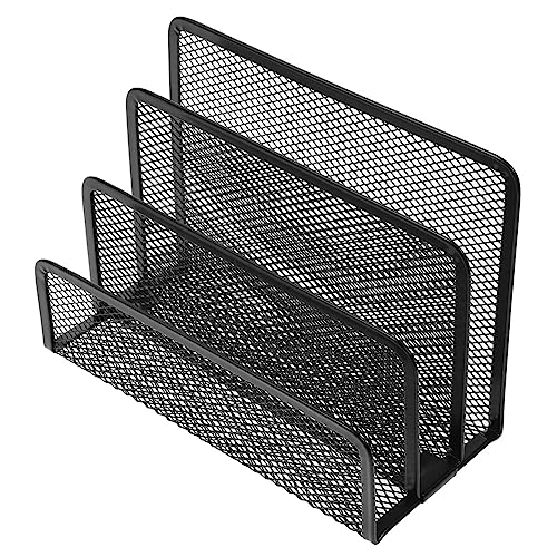 ROMISBABA Metallgitter-Organizer Für Schreibtisch Aktenordner Zeitschriftenhalter Briefe Organizer Schwarz Modernes Design Für Home Office Und Büro von ROMISBABA