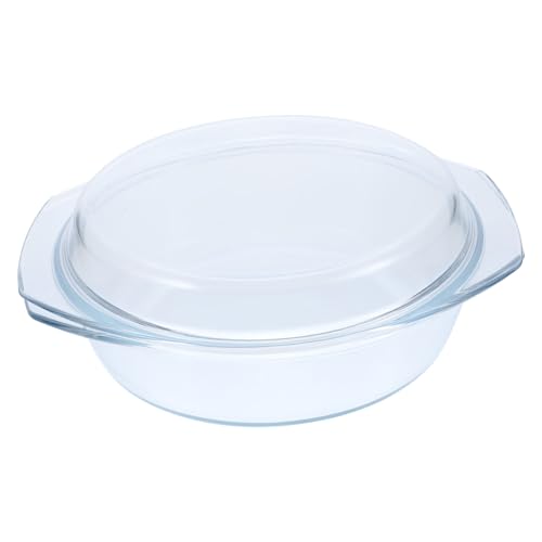 ROMISBABA Mikrowellengeeignete Glasauflaufform mit Deckel und Griffen Hitzebeständige Bruchsichere Glas Kochschüssel für Küche Vielseitig als Servierschale und Aufbewahrungsbehälter von ROMISBABA