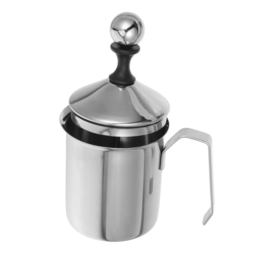 ROMISBABA Milchaufschäumer aus Edelstahl Milchaufschäumbecher aus Metall Edelstahl -Kutschen Milchkännchen Milchaufschäumer Milchschaumbecher Milchdampfkrug Rostfreier Stahl Silber von ROMISBABA