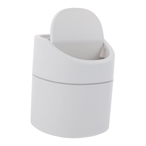 ROMISBABA Mini Desktop Mülleimer mit Klappdeckel Kompakter Schwingdeckel Abfallbehälter für Schreibtisch Geruchsdicht Platzsparend für Büro Schlafzimmer und Badezimmer von ROMISBABA