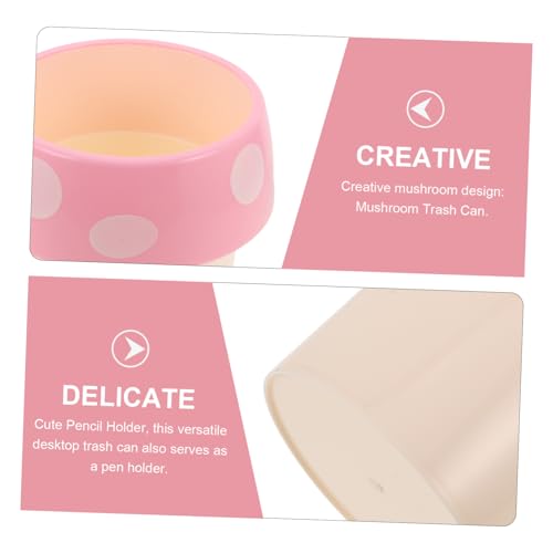 ROMISBABA Mini Desktop Recycling Bin Kreativer Pilz Mülleimer ohne Deckel Multifunktionaler Stifthalter und Makeup Pinsel Organizer Platzsparender Tischabfalleimer für Büro und Zuhause von ROMISBABA