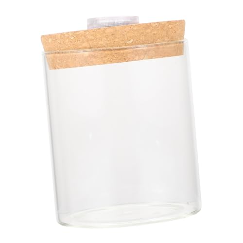 ROMISBABA Mini Glasflasche aus Borosilikatglas mit LED Licht Transparente Ökologische Flasche für DIY Mikrolandschaft Mini Aquarium Hydroponik und Pflanzenarrangements Dekoratives Terrarium von ROMISBABA