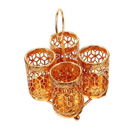 ROMISBABA Multifunktionaler Besteckhalter mit Fächern Drehbarer Küchenorganizer aus Goldbeschichtetem Löffel und Gabelhalter für Saubere Theke und Ordentliche Aufbewahrung ROMISBABA Multifunktionaler Besteckhalter mit Fächern Drehbarer Küchenorganizer aus Goldbeschichtetem Löffel und Gabelhalter für Saubere Theke und Ordentliche Aufbewahrung von ROMISBABA