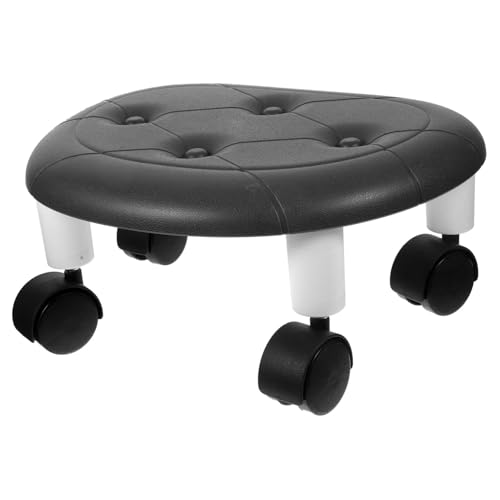 ROMISBABA Multifunktionaler Kleiner Rollhocker mit Drehbaren Rädern Tragbarer Niedriger Sitzhocker aus Robustem Kunststoff Platzsparender Leiser für Büro Zuhause und Unterwegs von ROMISBABA