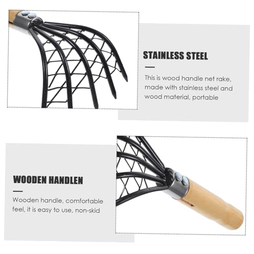 ROMISBABA Muschelrechen mit Netz Robuster Klauen Grabarbeitsharke Rutschfester Holzgriff Strandwerkzeug zum Austechen von Meeresfrüchten zum Graben von Austern und Muscheln ROMISBABA Muschelrechen mit Netz Robuster Klauen Grabarbeitsharke Rutschfester Holzgriff Strandwerkzeug zum Austechen von Meeresfrüchten zum Graben von Austern und Muscheln von ROMISBABA