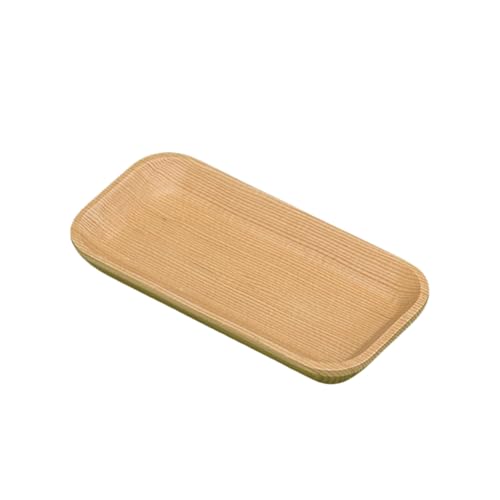 ROMISBABA Natürliches Holz Mini Tablett Rechteckige Servierplatte für Snacks Dessert Vorspeisen Kleine Servierschale für Zuhause und Hotel Lebensmittelecht Vielseitig Einsetzbar von ROMISBABA