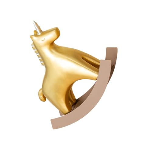 ROMISBABA Nordische Holzpferd Dekofigur Gold Klein Filigrane Handarbeit Resin Material Stilvolle Wohnraumdekoration für Flur und Weinschrank Kreative Geschenkidee für Kinderzimmer und ROMISBABA Nordische Holzpferd Dekofigur Gold Klein Filigrane Handarbeit Resin Material Stilvolle Wohnraumdekoration für Flur und Weinschrank Kreative Geschenkidee für Kinderzimmer und von ROMISBABA