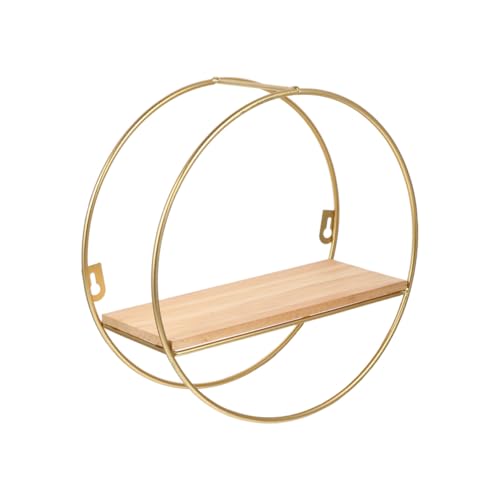 ROMISBABA Nordisches Wandregal aus Metall und Holz Runde Form Goldenes Wanddekor Schwebendes Aufbewahrungsregal für Wohnzimmer und Esszimmer Stilvolle Bilderleiste und Praktische ROMISBABA Nordisches Wandregal aus Metall und Holz Runde Form Goldenes Wanddekor Schwebendes Aufbewahrungsregal für Wohnzimmer und Esszimmer Stilvolle Bilderleiste und Praktische von ROMISBABA