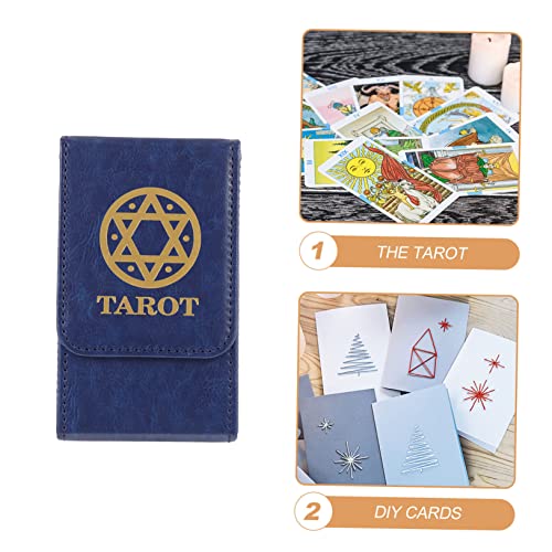 ROMISBABA PU Tarot Karten Aufbewahrungsbox Rechteckiger Kartenbehälter Kompakte Tarot Aufbewahrung mit Großem Fassungsvermögen und Tragbaren Design Geeignet für Geschenk von ROMISBABA