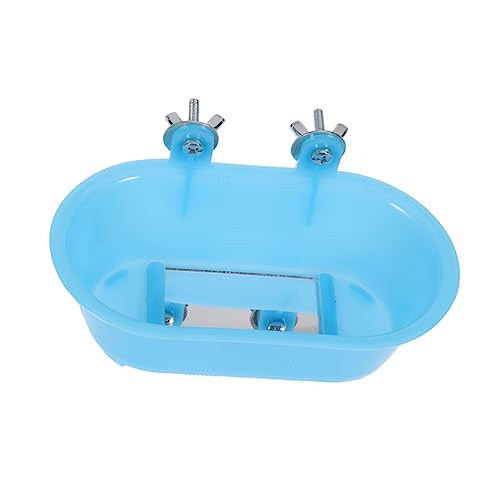 ROMISBABA Papagei Badewanne mit Spiegel Reinigungswerkzeug für Vögel Leichtes und Design für Wellensittiche und Andere Kleine Vögel mit Unterem Spiegel für Badevergnügen von ROMISBABA