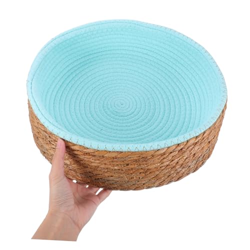 ROMISBABA Pet Wicker Rundbett für Kleine Hunde und Katzen Atmungsaktives Kratzfestes Langlebiges Haustierbett aus Natürlichem Flechtmaterial Bequem und Leicht zu Reinigen für Jahreszeiten von ROMISBABA