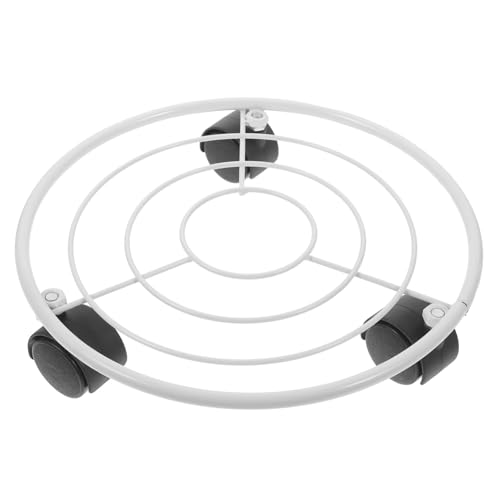 ROMISBABA Pflanzenständer mit Beweglicher Blumentopfhalter für Innen und Außenbereich und Optimal für Große Pflanzgefäße Weißes Design Rad System von ROMISBABA