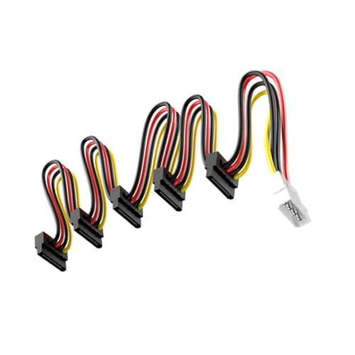 ROMISBABA Pin Pin Power Supply Kabel Adapterkabel für Laufwerke und Optical Drives Flaches Computer Ersatzkabel zur Mehrfachversorgung von ROMISBABA