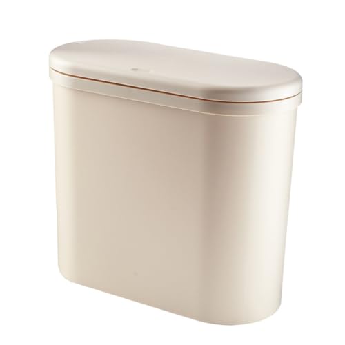 ROMISBABA Pressdeckel Mülleimer mit Elastischem Deckel Quadratischer Kunststoff Abfalleimer für Wohnzimmer Küche Bad Stabiler Abs pp Behälter Praktische Handbedienung Zufällige Farbe von ROMISBABA