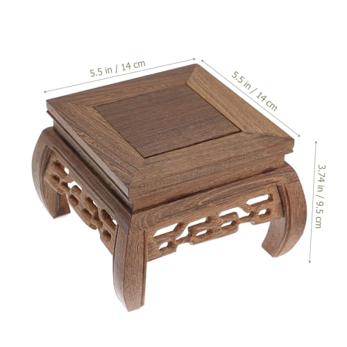 ROMISBABA Quadratischer Blumenständer aus Massivem Material Dekorative Indoor Basis für Blumentöpfe Handwerkskunst und Mini Aquarien Chinesisch inspiriertes Design Vielseitiger von ROMISBABA