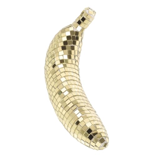 ROMISBABA Reflektierende Disco Banane Dekofigur Vintage Spiegel Bananenmodell Tischdekoration für Party Fotorequisite Langlebig und Verblassungsfrei für Wohnzimmer und Eventgestaltung von ROMISBABA