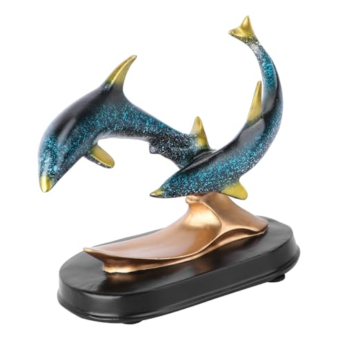ROMISBABA Resin Ornament Delfin Figur Desktop Schmuck Kreative Tischdekoration für Wohnzimmer Schlafzimmer Büro Zuhause von ROMISBABA