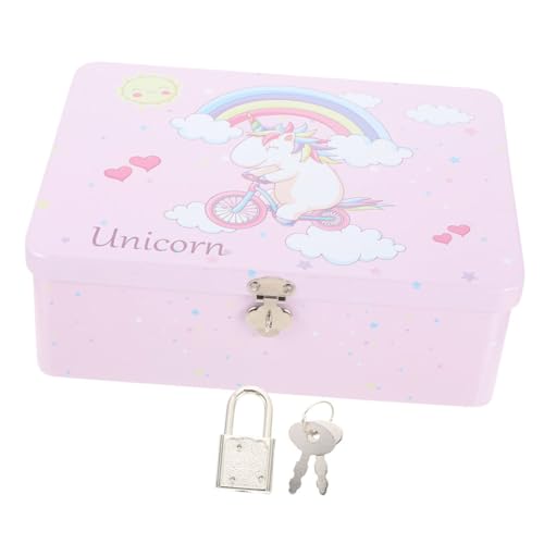 ROMISBABA Retro Aufbewahrungsbox mit Schloss Kompakte Mittelgroße Tinplate Storage Box Praktische Schreibtisch Organizer Box für Schmuck Süßigkeiten und Kleine Geschenke von ROMISBABA