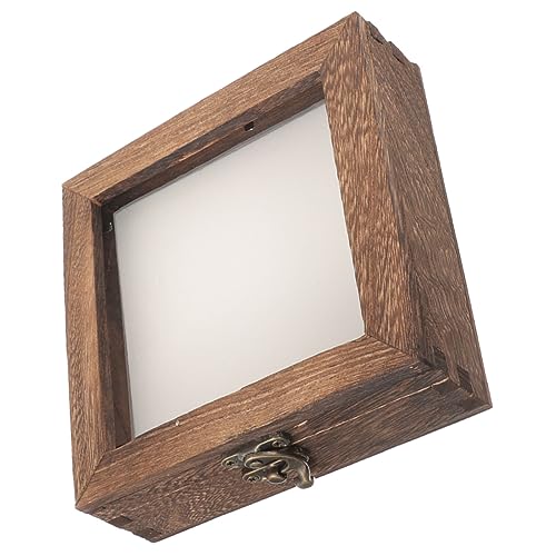 ROMISBABA Retro Insekten und Pflanzenpräparat Vitrine aus Holz mit Transparentem Deckel Staubdichte Ausstellungsbox mit Sicherheitsverschluss Multifunktionale Aufbewahrung für Sammlungen und von ROMISBABA