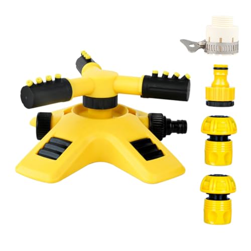 ROMISBABA Rotierender Rasensprenger Drehbar mit Adapter Zwei Sprühmodi für Gartenbewässerung Stabiler Flächenregner für und Beete Schlauchanschluss Set von ROMISBABA