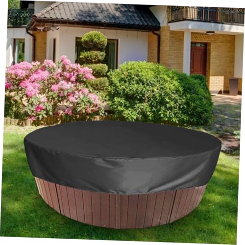 ROMISBABA Runde wasserdichte Poolabdeckung aus Polyester Winddicht und Schmutzabweisend Vielseitiger Badewannen Schwimmbecken Schutz für Garten und Terrasse von ROMISBABA