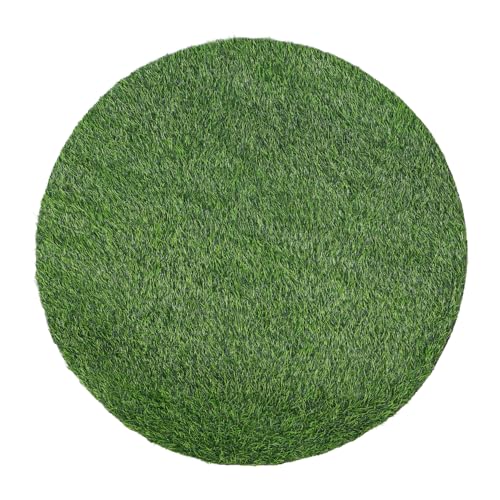 ROMISBABA Runder Künstlicher Gras-teppich Wetterfeste Realistische Kunstrasen Tischmatte für Innen und Außen Strapazierfähiger Leichter Dekor-teppich für Veranstaltungen Gartendekoration von ROMISBABA