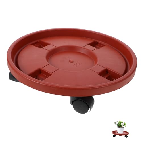 ROMISBABA Runder Pflanzenroller mit Verstärkter Bodenplatte und Universalrollen Mobiler Blumentopf untersetzer für Garten Balkon und Indoor Großer Pflanzenteller zum Einfachen Transport von ROMISBABA
