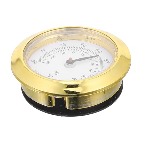 ROMISBABA Rundes Thermometer Goldfarben Kompaktes Temperaturmessgerät für Innen Präzise Anzeige Geeignet für Wohnzimmer Büro Babyzimmer Küche Vielseitig Einsetzbar Einfach Ablesbar von ROMISBABA
