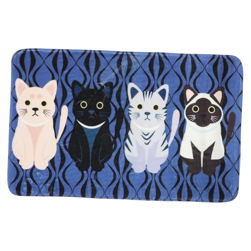 ROMISBABA Rutschfester Cartoon Katzen Teppich Badematte mit Dickem Strapazierfähigem Material für Badezimmer Schlafzimmer und Eingangsbereich Dekorativer Saugfähiger Zufällige Farbe von ROMISBABA