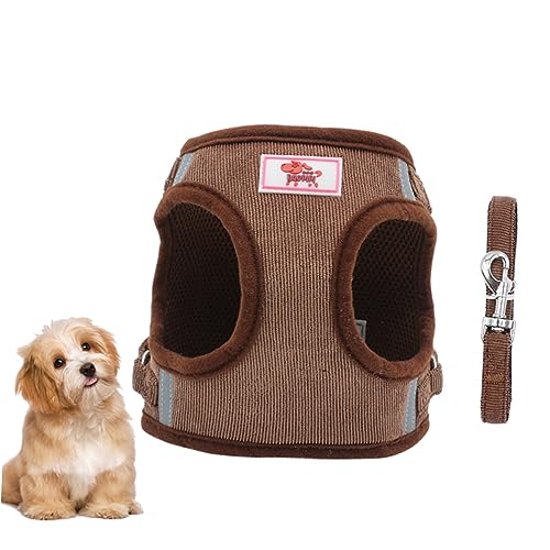 ROMISBABA Satz Weste Für Haustiere Klein Hund Geschirr Laufweste Reflektierender Welpen-brustgurt Brustgurt Für Haustiere Haustierkabelbaum Coffee von ROMISBABA
